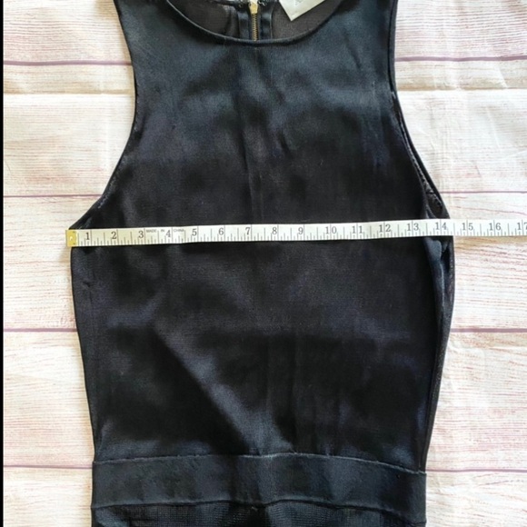 A.L.C Drop Waist Black Dress with layered ruffle hem and a mesh bodice - M - Picture 7 of 14